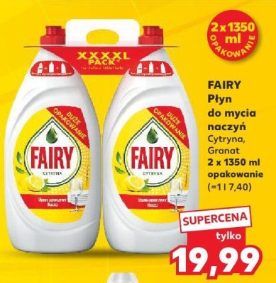 Płyn do mycia naczyń Cytryna Granat 2-pak Fairy promocja w Kaufland