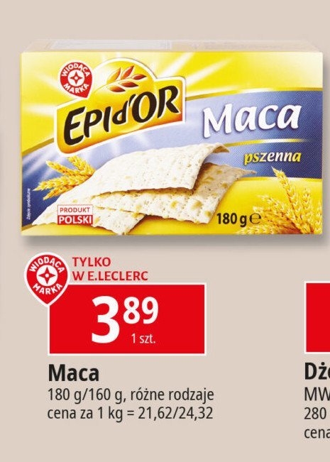 Maca pszenno-żytnia Wiodąca marka epi d'or promocja