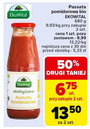 Passata pomidorowa Ekowital promocja