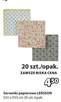 Serwetki papierowe LERSSON promocja w Jysk