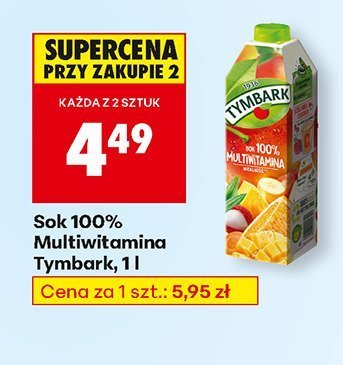 Sok 100% multiwitamina Tymbark, 1 l promocja w Biedronka