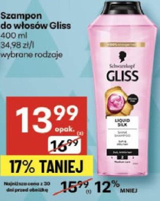 Szampon do włosów Gliss wybrane rodzaje promocja w Delikatesy Centrum