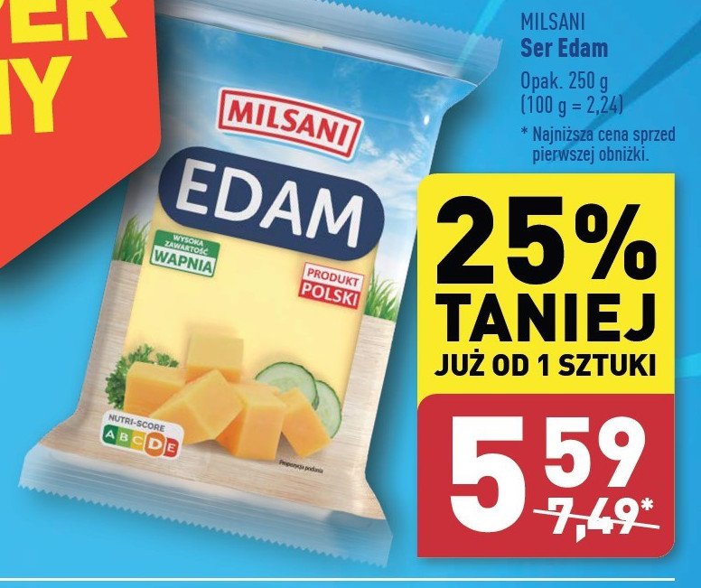 Ser edam w kawałku Milsani promocja