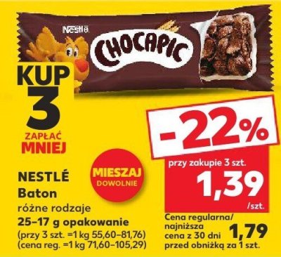 Baton różne rodzaje Nestle 25-17g promocja w Kaufland