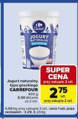 Jogurt naturalny typu greckiego CARREFOUR promocja w Carrefour Express