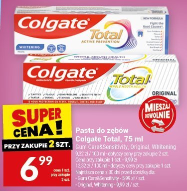 Pasta do zębów Colgate Total, 75 ml promocja w Twój Market