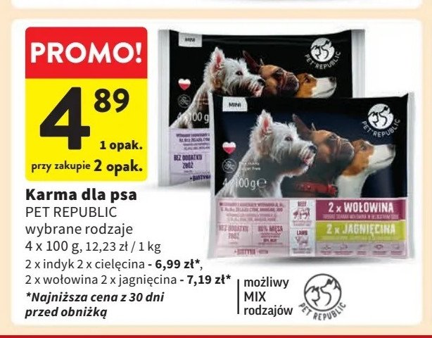 Karma dla psa indyk + cielęcina Pet republic promocja