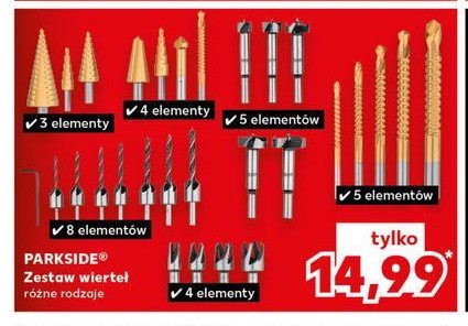 Zestaw wierteł Parkside promocja w Kaufland