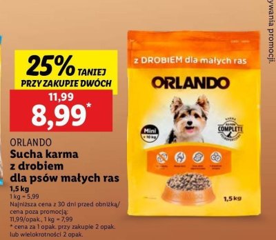 Karma dla ps贸w ma艂ych ras z drobiem Orlando promocja