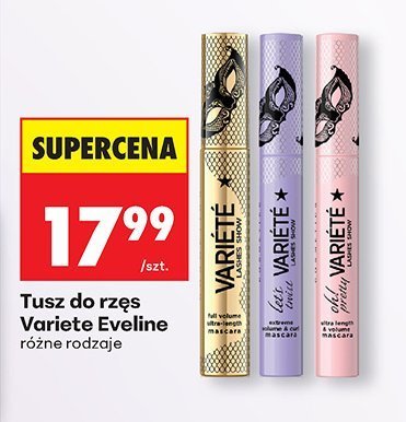 Tusz do rzęs Variete Eveline różne rodzaje promocja w Biedronka