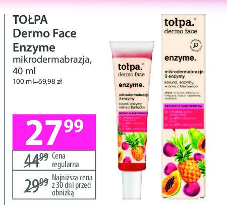 Mikrodermabrazja Tołpa dermo face enzyme promocja w Hebe