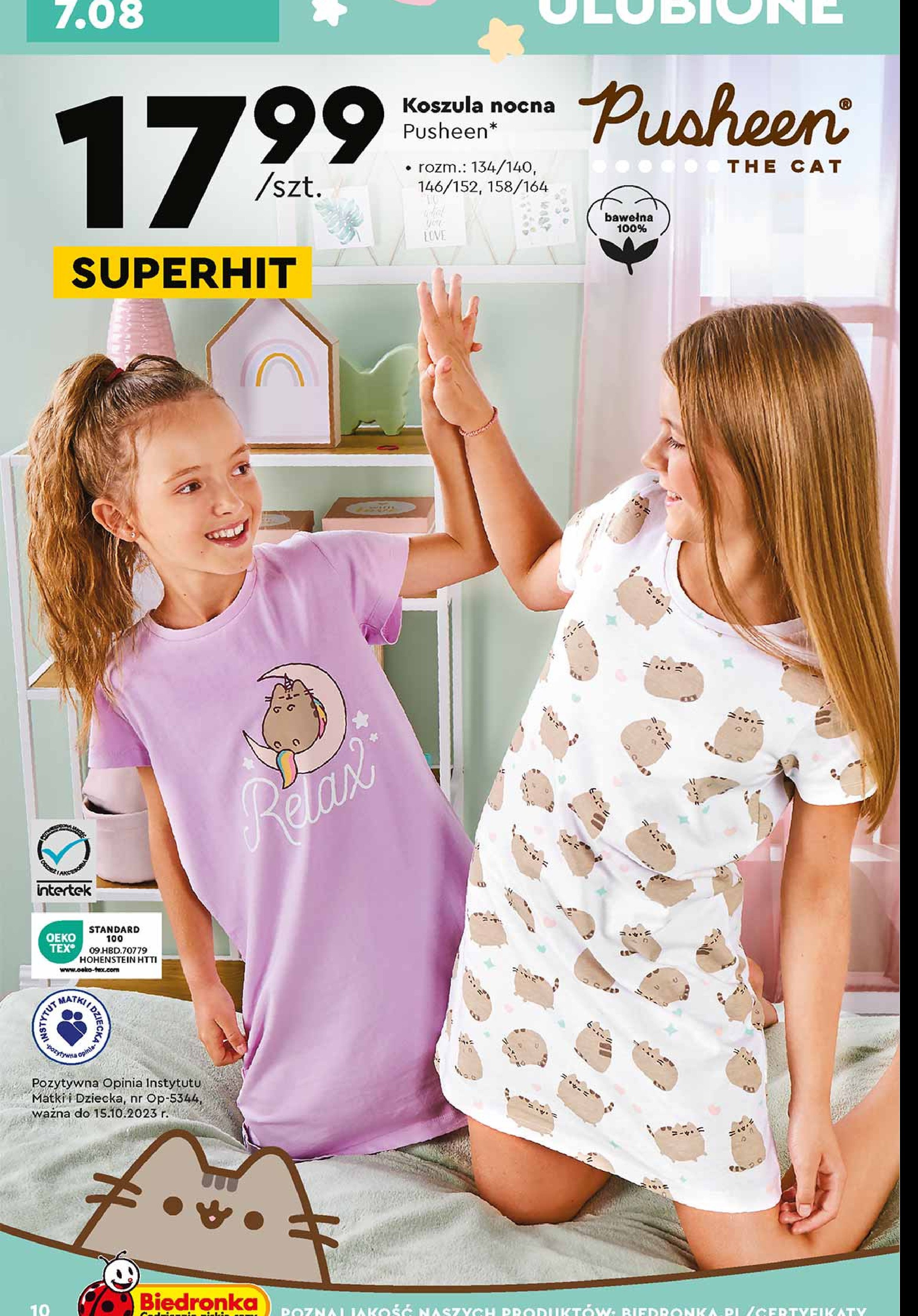 Koszula nocna 158/164 Pusheen promocja