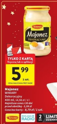 Majonez Dekoracyjny WINIARY promocja w Intermarche