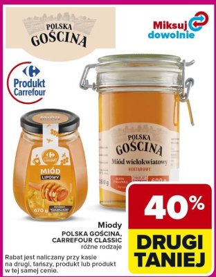 Miód różne rodzaje Polska Gościna promocja w Carrefour Market