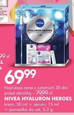 Krem NIVEA HYALURON HEROES, 50 ml + serum, 15 ml + pomadka do ust, 5,2 g promocja w Super-Pharm