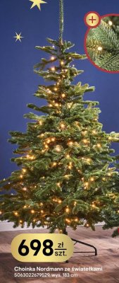 Choinka Nordmann ze światełkami wys. 183 cm promocja w Castorama