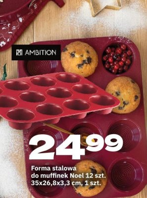 Forma stalowa do muffinek Noel 12 szt. 35x26,8x3,3 cm, 1 szt. promocja w Twój Market