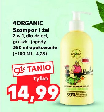 Naturalny szampon i żel 2w1 dzikie jagody 4ORGANIC KAJKO I KOKOSZ promocja