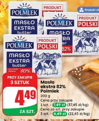 Masło ekstra 82%  promocja w Dino