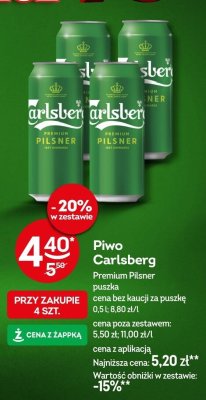 Piwo Carlsberg Premium Pilsner puszka 0,5l promocja w Żabka