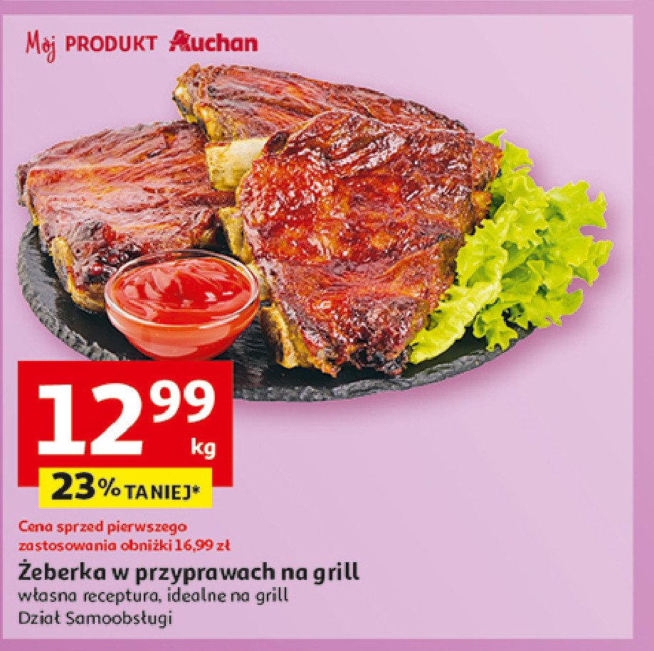 Żeberka w przyprawach na grill promocja w Auchan