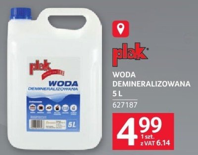 Woda demineralizowana Plik 5 L promocja w Selgros