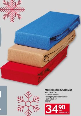 Prześcieradło bawełniane 160 x 200 cm promocja w Selgros