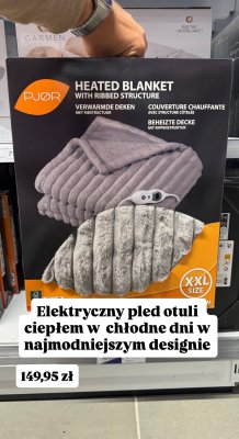 Koc elektryczny PJØR XXL z prążkowaną strukturą promocja w Action