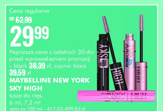 Tusz do rzęs MAYBELLINE LASH SANSATIONAL SKY HIGH promocja