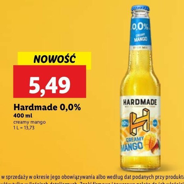 Piwo Hardmade creamy mango promocja w Lidl