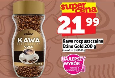 Kawa rozpuszczalna Etino Gold 200 g promocja w TOPAZ