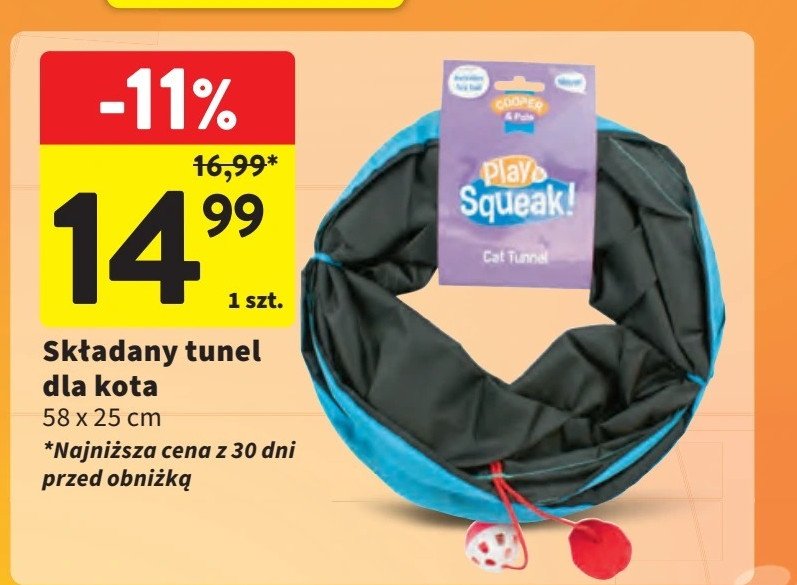 Tunel dla kota składany 58 x 25 cm COOPER&PALS promocja