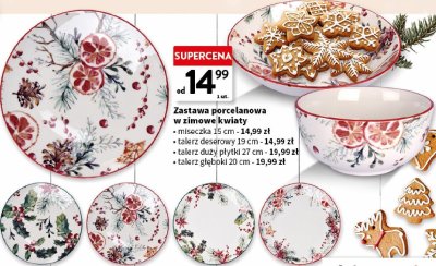 Zastawa porcelanowa w zimowe wzory - talerz głęboki 20 cm promocja w Intermarche