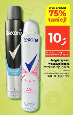 Antyperspirant w sprayu Rexona różne rodzaje promocja w Dealz
