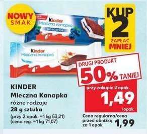 Baton borówka Kinder mleczna kanapka promocja