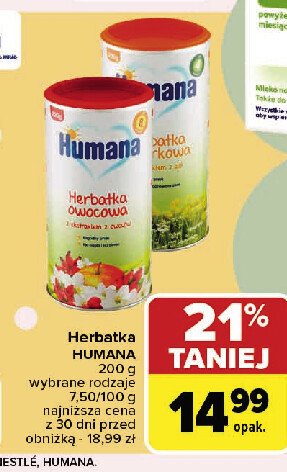 Herbatka dla dzieci owocowa po 8 miesiącu Humana promocja