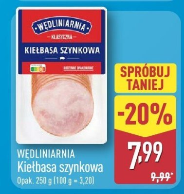 Kiełbasa szynkowa  promocja w Aldi