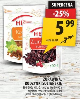 Żurawina, rodzynki sułtańskie promocja w Arhelan