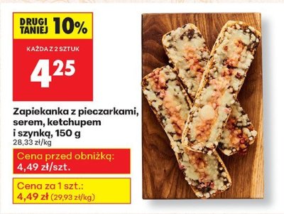 Zapiekanka z pieczarkami, serem, ketchupem i szynką, 150 g promocja w Biedronka