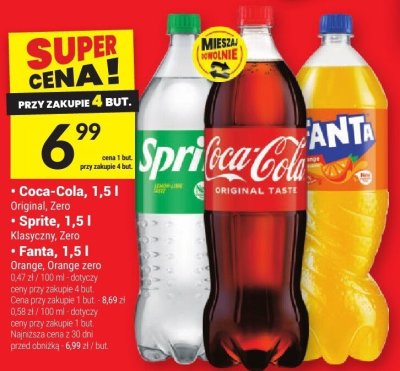 Napój Fanta Orange Zero, 1,5 l promocja w Twój Market