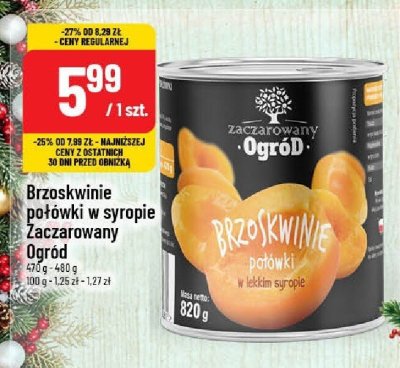 Brzoskwinie połówki w syropie Zaczarowany Ogród promocja w POLOmarket