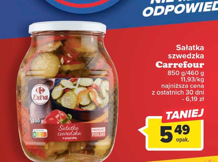 Sałatka szwedzka z papryką Carrefour promocja