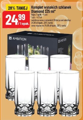 Komplet wysokich szklanek 6 szt. Diamond promocja w POLOmarket