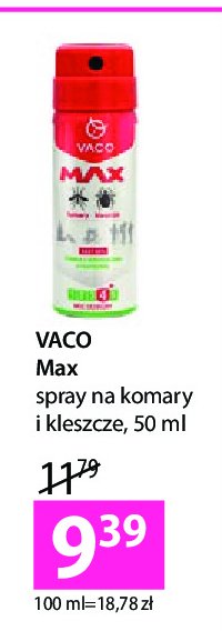 Spray na komary i kleszcze i meszki z panthenolem Vaco max promocja