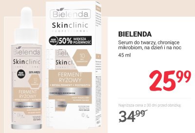 Serum do twarzy Bielenda Skinclinic chroniące mikrobiom promocja w Rossmann
