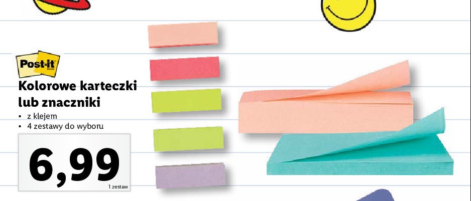 Karteczki samoprzylepne super sticky w różnych kolorach Post-it promocja