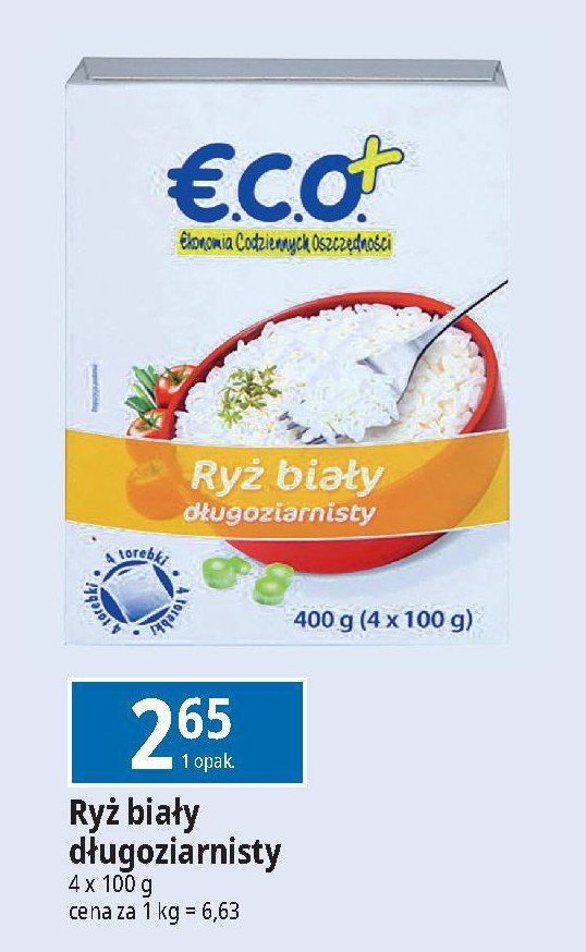 Ryż biały długoziarnisty Eco+ promocja