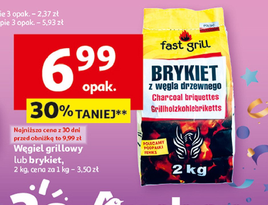 Węgiel grillowy Fast grill promocja w Auchan