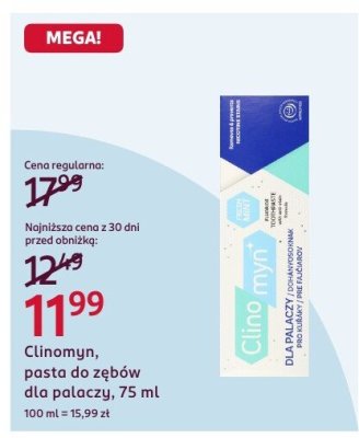 Pasta do zębów Clinomyn, dla palaczy, 75 ml promocja w Rossmann