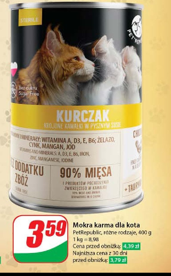 Karma dla kota kurczak Pet republic promocja